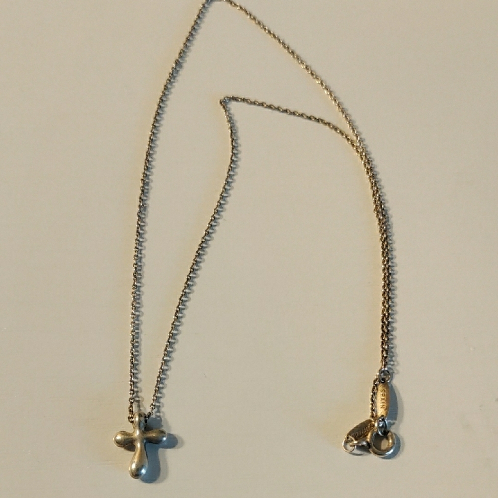 Tiffany & Co. Elsa Peretti Small Cross Silver Necklace